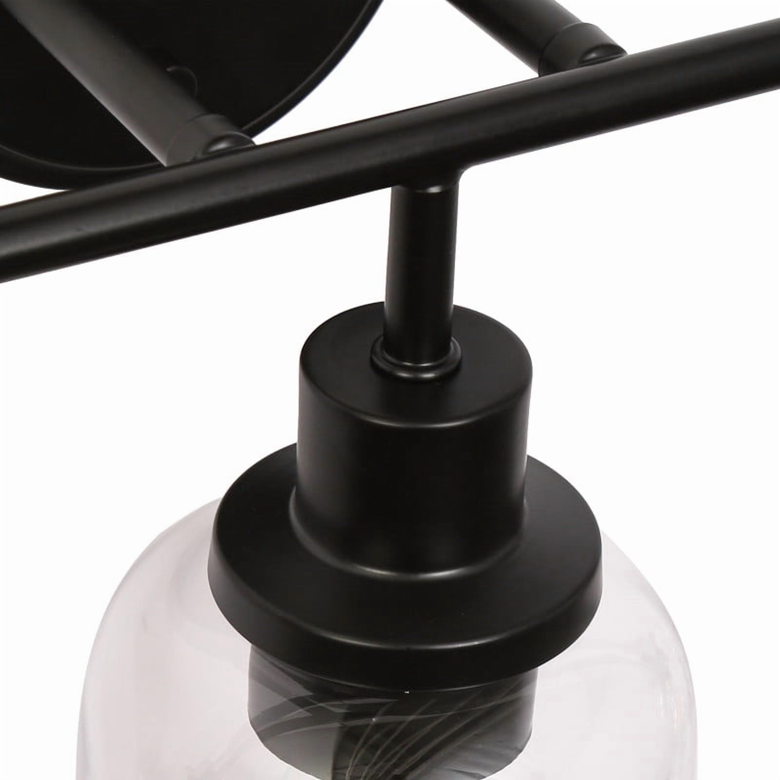 LNC 22.8-in 3-Light Matte Black and Clear Glass LED Modern Vanitt Light for Bathroom