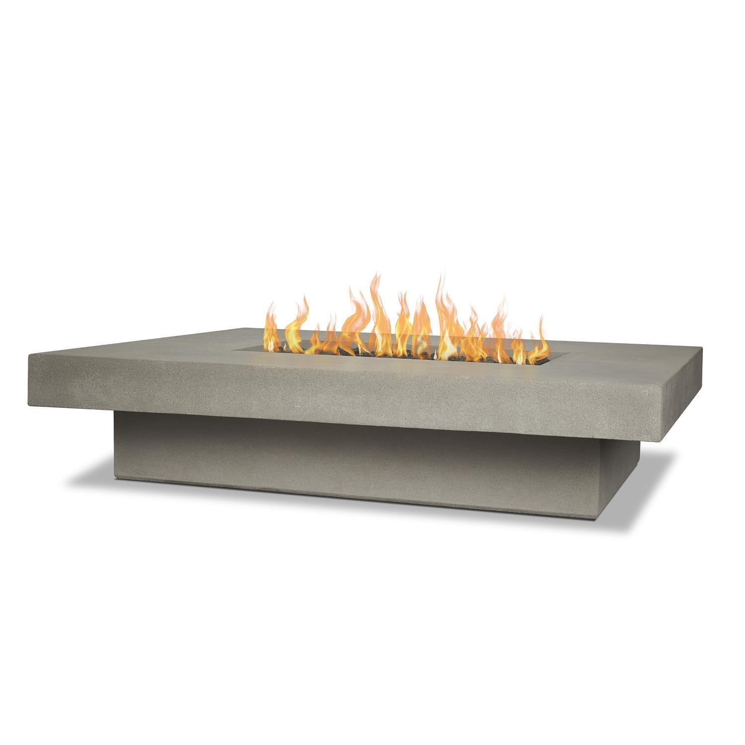 Hickory Bay 60 Inch Rectangular GFRC Propane Fire Pit Table in Flint by BBQGuys Signature