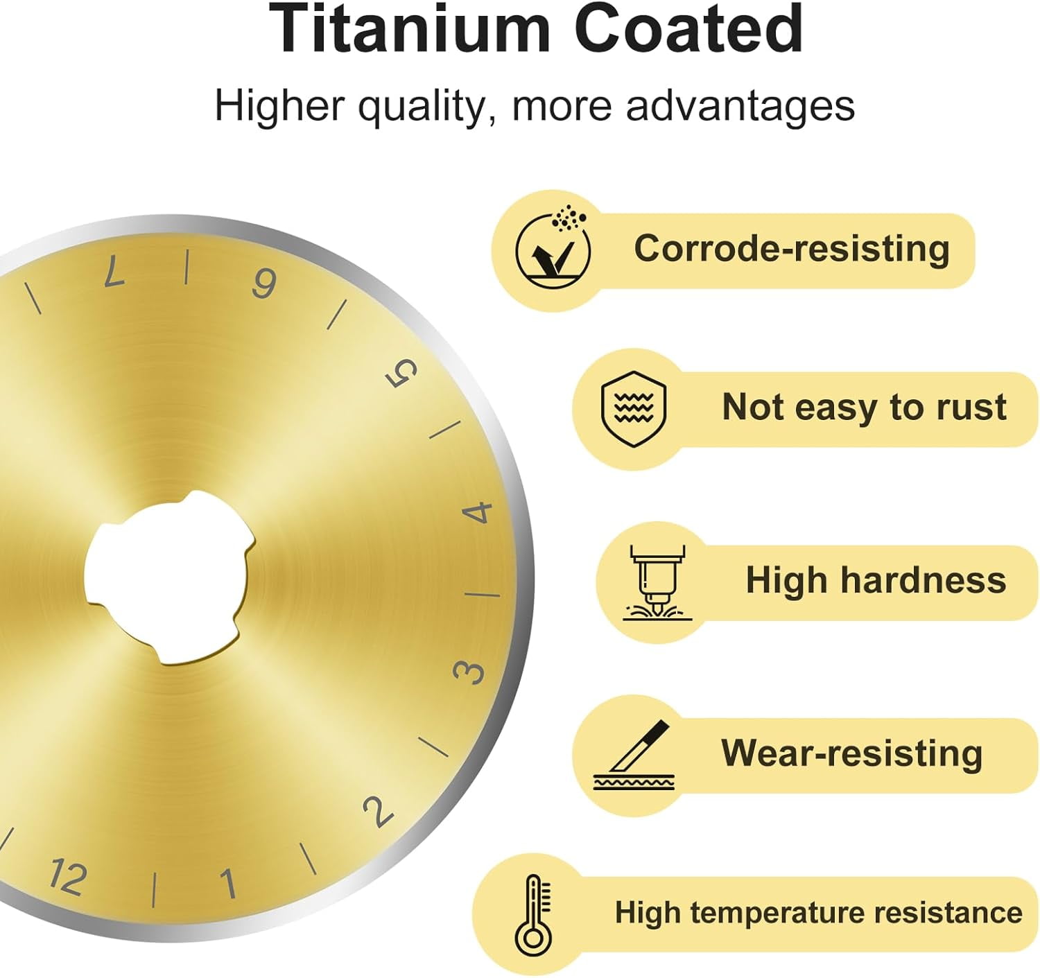 Titanium Coated 15 Packs 45mm Rotary Cutter Blades 45mm Quilting supplies Rotary Cutter Blades for fabric by, compatible with OLFA,Fiskars,Mr.Pen,DAFA,Truecut etc. Sharp and Durable