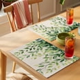 thumbnail image 4 of Eucalyptus Leaf Placemats Set of 8, Spring Watercolor Sage Green Leaves Vintage Linen Texture Non-Slip Place Mats Washable Table Mats for Kitchen Dining Table Decorations Indoor/Outdoor, 4 of 9