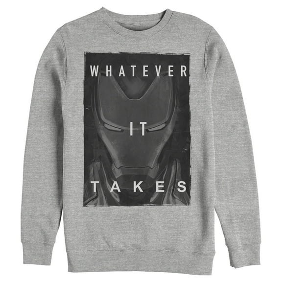 Men's Marvel Avengers: Endgame Iron Man Whatever It Takes Sweatshirt Athletic Heather 2X Large