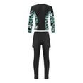 thumbnail image 6 of vastwit Girls Rash Guard Swimsuit Long Sleeve Swim Shirts with Bottoms Pants 3 Piece Bathing Suit Black 6, 6 of 7
