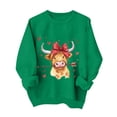 thumbnail image 5 of vigerkar Cow Valentine's Sweatshirt, Pink Heart Cow Sweater, Cute Crewneck Pullover for Women (Green, M), 5 of 9