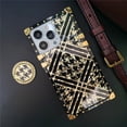 thumbnail image 1 of Funda de lujo con purpurina para iphone 14 PRO MAX 11 12 PRO X XR 8 14, funda cuadrada con patrón de pata de gallo a cuadros para iphone 13 PRO MAX Fivean unisex, 1 of 2