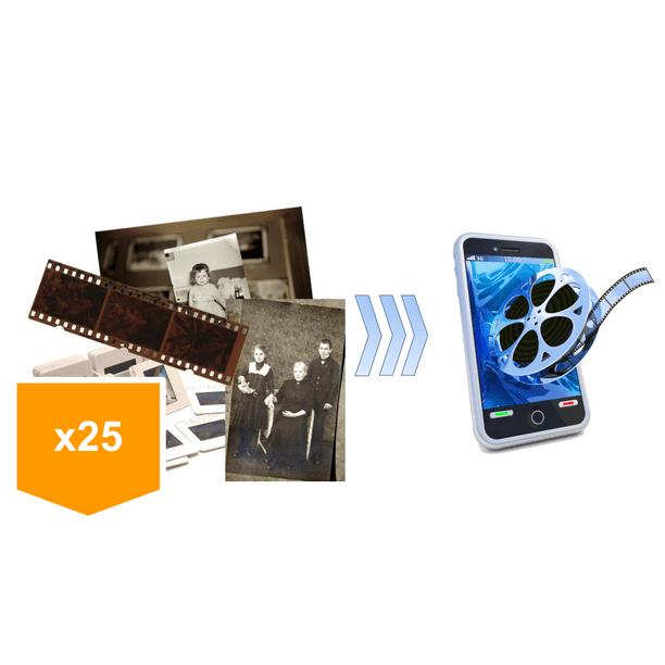 25 Images Photo, Slide, Negatives Scanning Service to Digital JPEG