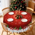 thumbnail image 3 of Winter Christmas Santa Train Snowflake Round Tablecloth,60 Inch,Washable Table Cover for Holiday Indoor Outdoor Decor, 3 of 6
