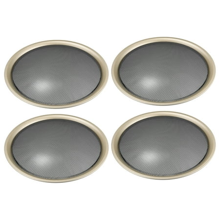 Unique Bargains 4 Pcs 10" Car Speaker Grills Cover Mesh Round 10 Inch Audio Speaker Subwoofer Iron Black Gold Tone