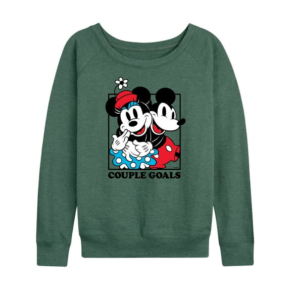 Mickey & Friends - Mickey Minnie Couple Goals - Women's Lightweight French Terry Long Sleeve Shirt