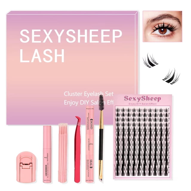 DIY Lash Extension Kit: Mixed Style Lash Clusters with Bond & Seal...