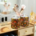 thumbnail image 3 of Yayeee 4 Pack Qtip Holder Bathroom Cotton Swab Canister with Lid Clear Dispenser Set, Vibrant Mushroom, 3 of 6
