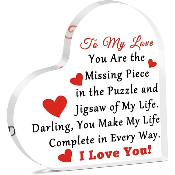 To My Love Acrylic Sign, Anniversary or Wedding Decor for Her or Him, Keepsake Plaque for Couple, Boyfriend, Girlfriend, Husband, Wife, 4x4 Inch