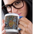 thumbnail image 2 of 3drose, California, Lone Pine. Hills with Autumn Cottonwoods, Lichen Rocks, 11oz Two-tone Blue Mug, 2 of 6