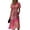 Hot Pink, variant on Ladies Floral Casual Fashionable Short Sleeve V-Neck Dress for Spring Summer Women's Daily Casual Wear,Pink,2XL