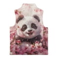 thumbnail image 5 of chaqlin Panda Vest for Girls 3-4 Casual Full Zipper Vest Coat Cherry Blossom Sleeveless Stand Collar Outerwear with Pockets Fall Winter Outfits, 5 of 6