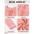 thumbnail image 3 of Hotiary Tie Front Cardigan for Women Lightweight Cropped Ribbed Knit Shrug Fall Open Front Bow Cardigan Tops S-XL, 3 of 10