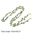 thumbnail image 3 of Unique Bargains 1 Pc Handmade Cord Belt Elegant Leaf Tassel Adjustable Waist Belt Green White, 3 of 6