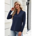 thumbnail image 4 of Zeagoo V Neck Blouse for Women Casual Dressy Basic Tops Soft Solid Long Sleeves Shirts Trendy Fall Tops, 4 of 8