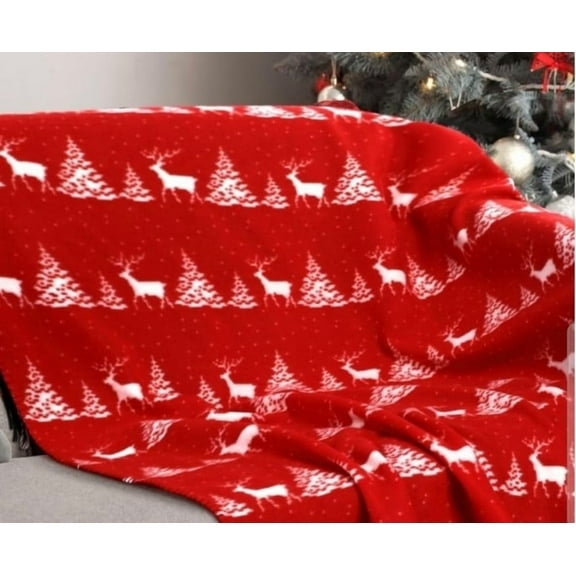 Christmas Red Snowflake Lightweight Holiday Wrap with Gift Bag