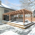 thumbnail image 4 of VEIKOUS 12' X 20' Outdoor Cedar Wood Pergola W/ Flat Roof and Ground Stakes for Patio, Garden, 4 of 13