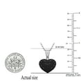 thumbnail image 5 of Dazzlingrock Collection 0.60 Carat (ctw) Round Black & White Diamond Heart Pendant for Women with 18 Inch Silver Chain in 925 Sterling Silver, 5 of 6