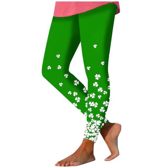 Pantalones de Yoga de Cintura Alta Pantalones de Yoga Largos Impresos Por el Día de San Patricio de las Mujeres con Tela Elástica, Calcetines de Carrera Y Entrenamiento para el Gimnasio, Pantalones C