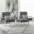 thumbnail image 2 of Studio Designs Home Allure Blended Leather Accent Arm Chair in Smoke Gray, 2 of 13