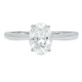 thumbnail image 3 of 1 ct Oval Cut Moissanite Solitaire 14K White Gold Womens Engagement Ring, 3 of 6