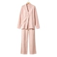 thumbnail image 4 of Zormilly Sweatsuits Women 2 Piece Outfit Button Down Jackets Straight Leg Sweatpants Fall Outfit Sets with Pockets, S-2XL, 4 of 5