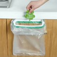 thumbnail image 3 of Green Hanging Garbage Bag Rack With Cover Portable Kitchen Cabinet Plastic Support Holder, 3 of 6