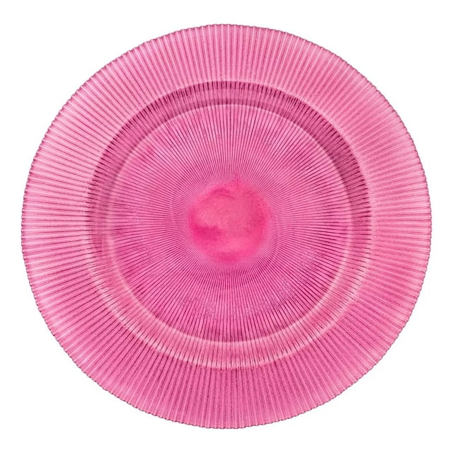 Juego de 6 Bajo Platos Base Venecia Redondo de Vidrio Color Purpura VITTORI