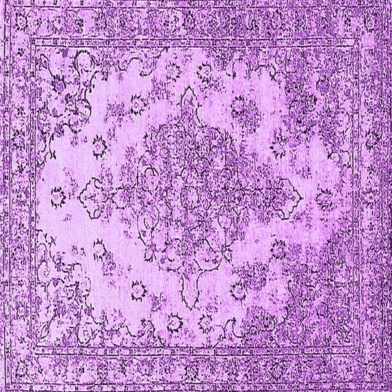 Ahgly Company Indoor Square Oriental Purple Industrial Area Rugs, 6' Square