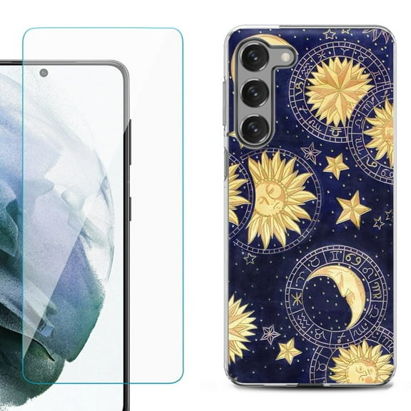 Shockproof Fashion Phone Case for Samsung Galaxy S23 5G, by OneToughShield ® - Moon Sun Star