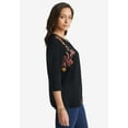 thumbnail image 3 of Jessica London Women's Plus Size Stretch Cotton Henley Top, 3 of 4