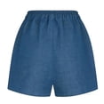 thumbnail image 5 of DHFJKG High Waisted Jean Shorts For Women Elastic Drawstring Loose Fit With Pockets Comfortable Solid Color Summer Denim Shorts Trendy Bottoms, 5 of 5