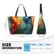 thumbnail image 4 of Fotbe Red And Blue Fire Peacock Bolsa de Viaje para Playa - Resistente al Agua, Bolsa Tote de Gran Capacidad y Ligera con 7 Bolsillos para Mujeres y Hombres, 4 of 7