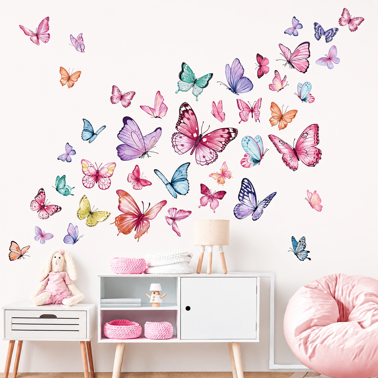 Butterfly Wall Decals Stickers,Colorful Butterflies Peel and Stick Wall Art Decals for Wall Decor