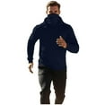 thumbnail image 5 of YOIAVAIOY Mens Thermal Shirts Hoodie with Mask Long Sleeve Winter Sports Base Layer Top Active Running Sun Shirt Navy M, 5 of 10