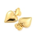 thumbnail image 2 of 304 Stainless Steel Double Heart Dangle Stud Earrings for Women Golden 32.5x20mm, 2 of 2