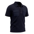 thumbnail image 5 of Men's Summer Solid Casual Shirt Tops Turndown Collar Short Sleeve Loose Fit Multi-Pocket Button Down Polyester Blend Breathable Quick Dry Fishing Hiking Workout Beach Vacation, 5 of 9