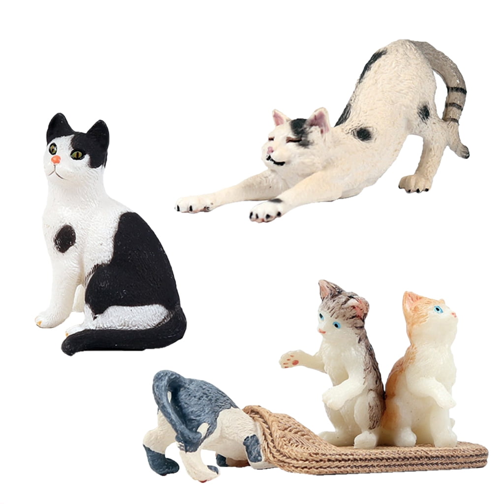 Adorable Small Animal Figures Cats Toy (5 Different Pose Figurines)