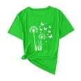 thumbnail image 4 of NSLGXD Summer T Shirts for Women 2025 Trendy Graphic Tees Round Neck Short Sleeve Shirts Novelty Dandelion Print Tshirt Loose Fit Comfy Daily Tops Blouses for Women Casual, 4 of 4