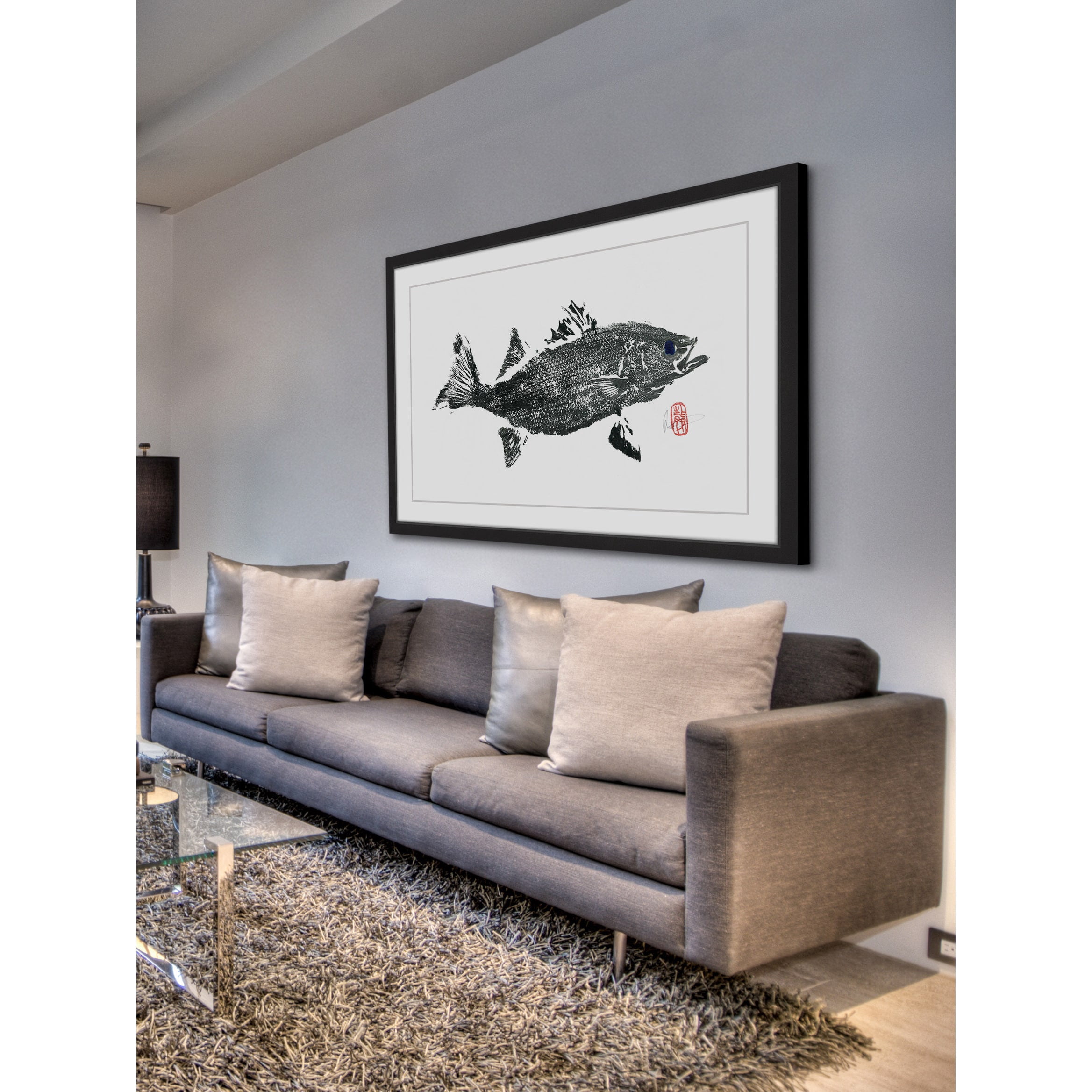 "Striped Bass" Framed Painting Print