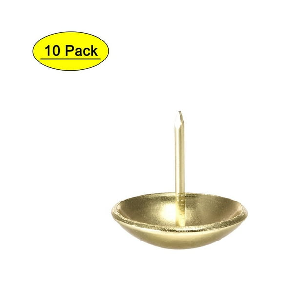 Uxcell 25mm Dia 25mm Height Gold Tone Round Upholstery Nails Tacks 10 Pack