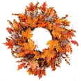 thumbnail image 1 of Corona de hojas de arce y bayas para Acción de Gracias, decoración de Halloween, glamour de puertas e interiores, gloria otoñal, 1 of 5