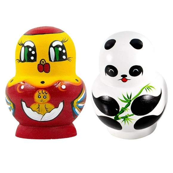 Combination Pack (C)$ Ten-layer Duck Russian Doll Wooden Toy Craft Gift Wishing Doll Valentine's Day Gift Decoration
