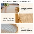 thumbnail image 5 of Modern Rattan Coffee Table, Double-Layer Round Coffee Table with Solid Wood Legs, Glass Top Coffee Table for Living Room Lounge Bedroom, Natural Wood, 5 of 6