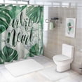 thumbnail image 7 of Orinice Green Leaf Shower Curtain for Bathroom Banana Leaf and Monstera on Grey and White Marble Bathroom Shower Curtains with Hooks, Get Naked Tropical Botanical Bathroom Curtains Shower Set  60x72, 7 of 7