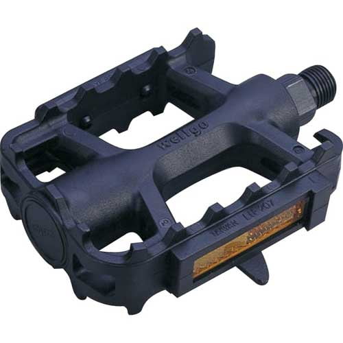 Wellgo LU207-9/16 Nylon ATB Pedals-Detachable Reflectors in Black
