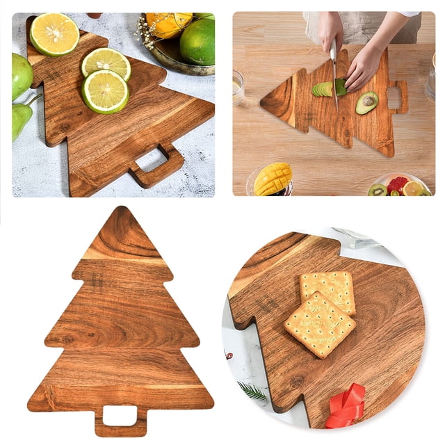 Organic Kitchen Cutting Chopping Board Platter Wine Holder With Handles For Cheese And Vegetables Fruit &