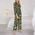 thumbnail image 4 of Junzan Colorful Hippie Print Womens Pajama Sets,Long Sleeve Button Down For Women Pjs 2 Piece, 4 of 9